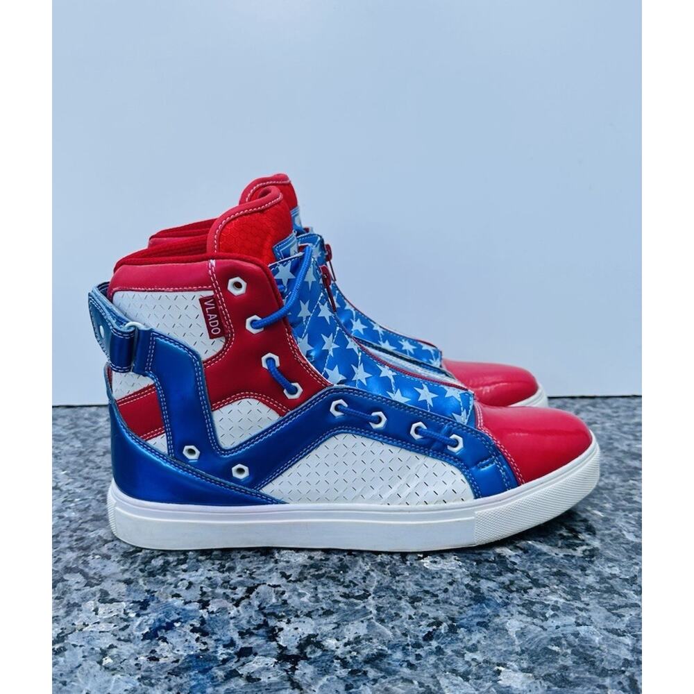 VLADO FOOTWEAR GLADIATOR II CASUAL SNEAKERS USA FLAG MEN SIZE 9